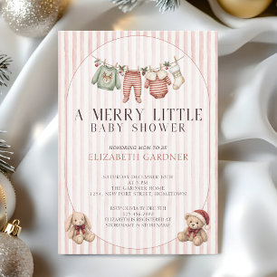 Clothes Line A Merry Little Baby Shower Invitation