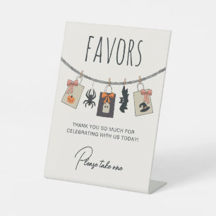 Clothes Line Pink Halloween Baby Shower Favours Pedestal Sign