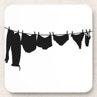 Clothes line silhouette coaster