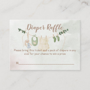 Clothes on a line boho baby shower diaper raffle enclosure card