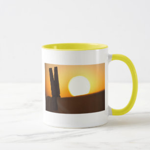 Clothes peg at sunrise mug