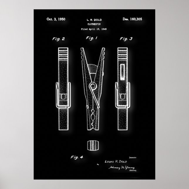Clothes Pin Patent Poster (Front)