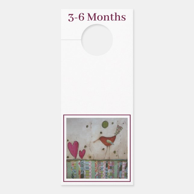 Clothes Rail Divider Hanger - 3-6 Months Bird (Front)