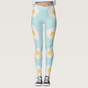 clothes with a fried egg print leggings