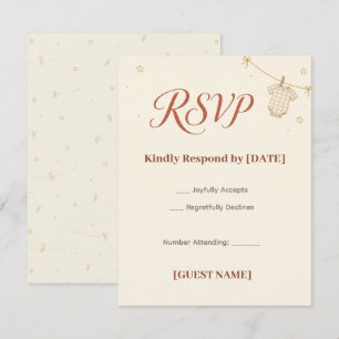 Clothesline Baby Boy Shower RSVP Card