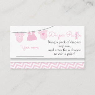Clothesline Baby Shower Diaper Raffle Ticket Enclosure Card