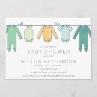 Clothesline Baby Shower Invitation