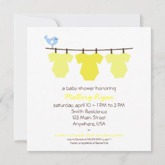 Clothesline Baby Shower Invitation