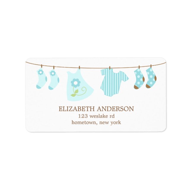 Clothesline Baby Shower Labels (Front)