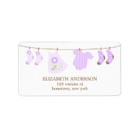 Clothesline Baby Shower Labels