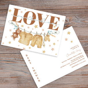 Clothesline Baby Shower Love On The Line Invitation