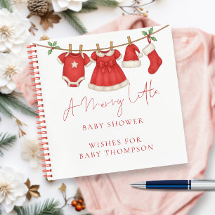 Clothesline Christmas Baby Shower Guest Book