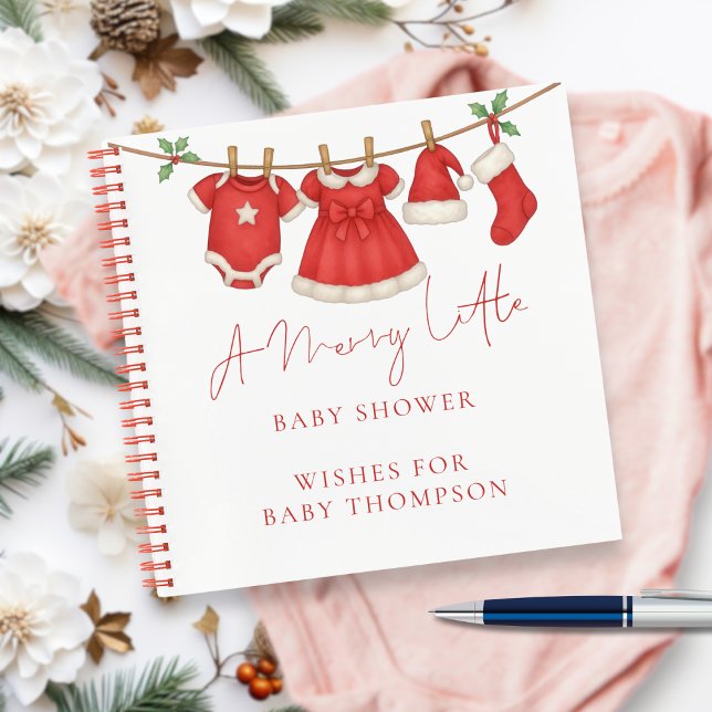 Clothesline Christmas Baby Shower Guest Book (Creator Uploaded)