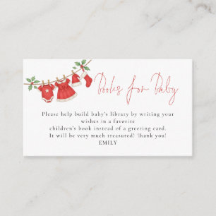 Clothesline Christmas Books For Baby Shower  Enclosure Card