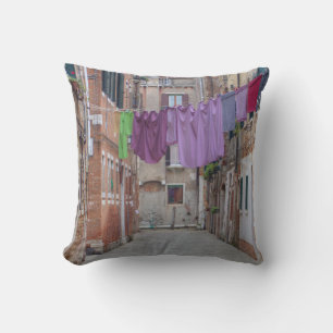 Clothesline In Venice Italy Cushion