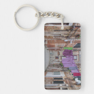 Clothesline In Venice Italy Key Ring