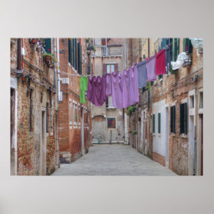 Clothesline In Venice Italy Poster