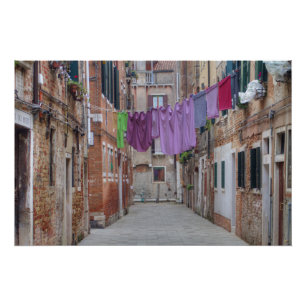 Clothesline In Venice Italy Poster