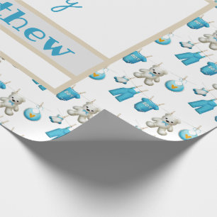 Clothesline It's A Boy Name Wrapping Paper