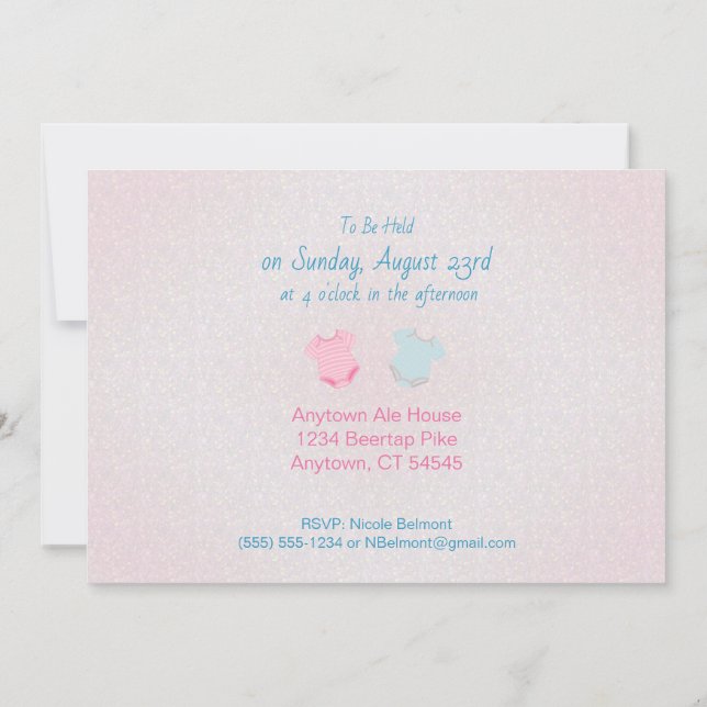 Clothesline Layette Baby Shower Invitation (Back)