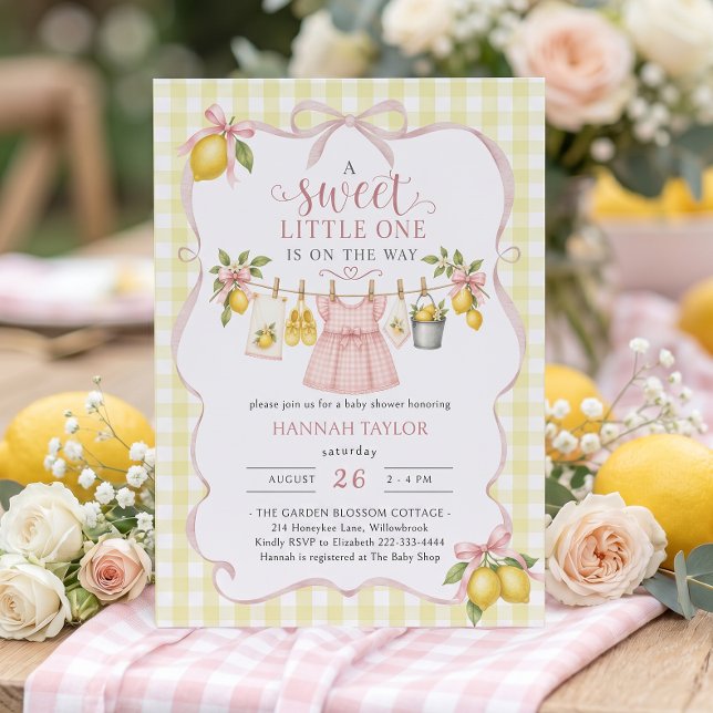 Clothesline Lemon Baby Shower Invitation (Creator Uploaded)