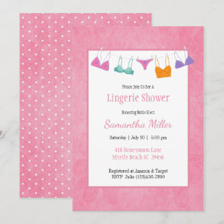 Clothesline Lingerie Shower Invitations