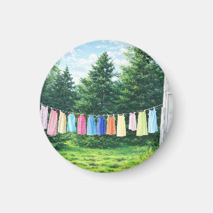 Clothesline Magnet Nostalgic Laundry Line
