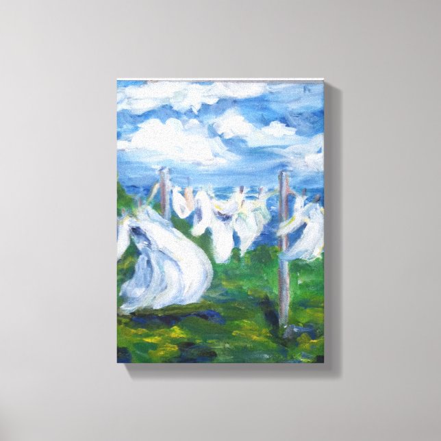 Clothesline Painting Canvas Print (Front)