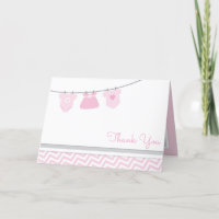 Clothesline Pink Grey Girl Baby Shower