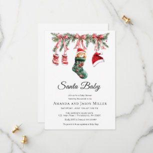 Clothesline Santa Baby Winter Shower Save The Date