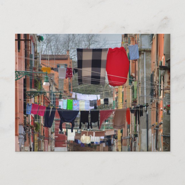 Clotheslines In Venice Italy Postcard (Front)