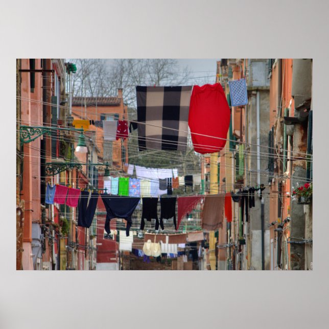 Clotheslines In Venice Italy Poster (Front)