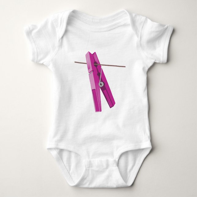 Clothespin washing line peg baby bodysuit (Front)