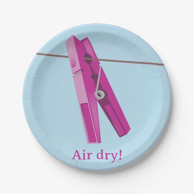 Clothespin washing line peg paper plate (Front)