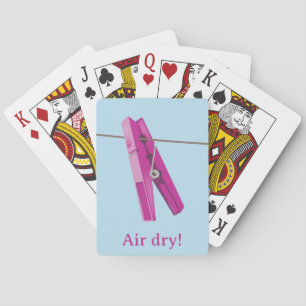 Clothespin washing line peg playing cards