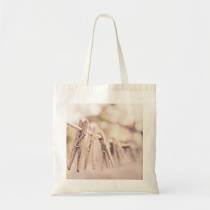 Clothespins on a Clothesline Tote Bag