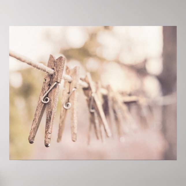 Clothespins on a Line Poster (Front)