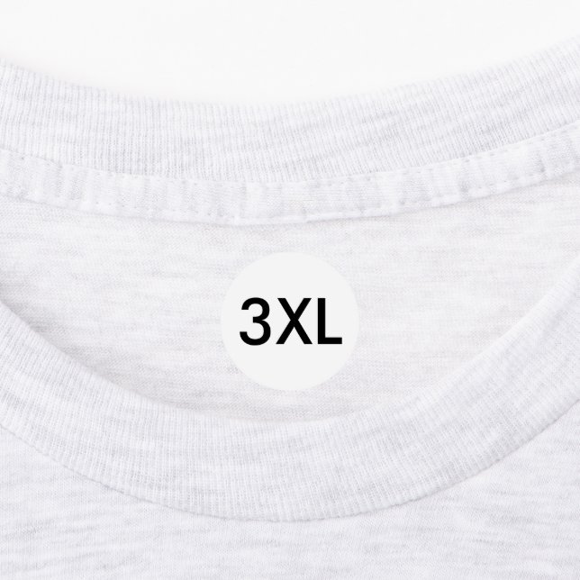 Clothing 3XL Size Labels for Clothes Apparel (Affixed)