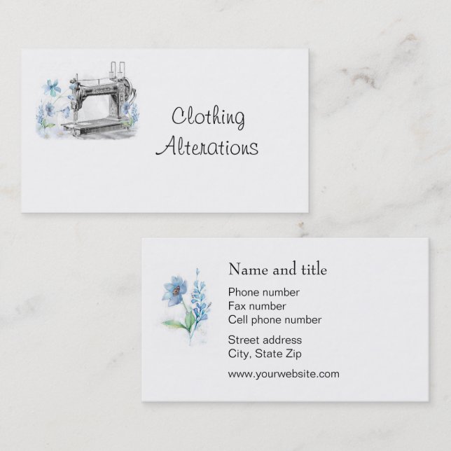Clothing Alterations Business Card (Front/Back)