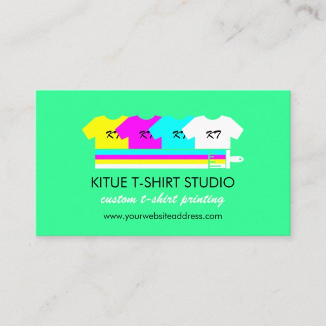 Clothing Apparel Store Print on demand Neon Green Business Card (Front)