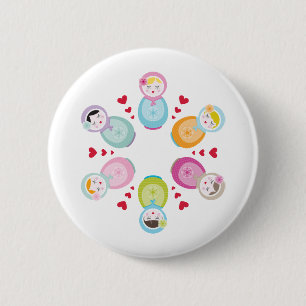 CLOTHING :: babushka dolls - mandala 6 Cm Round Badge