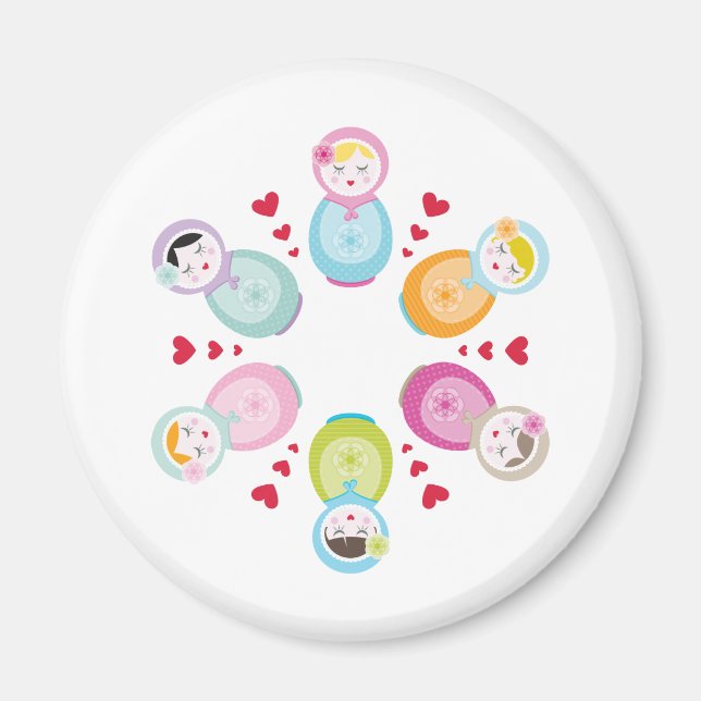 CLOTHING :: babushka dolls - mandala Magnet (Front)