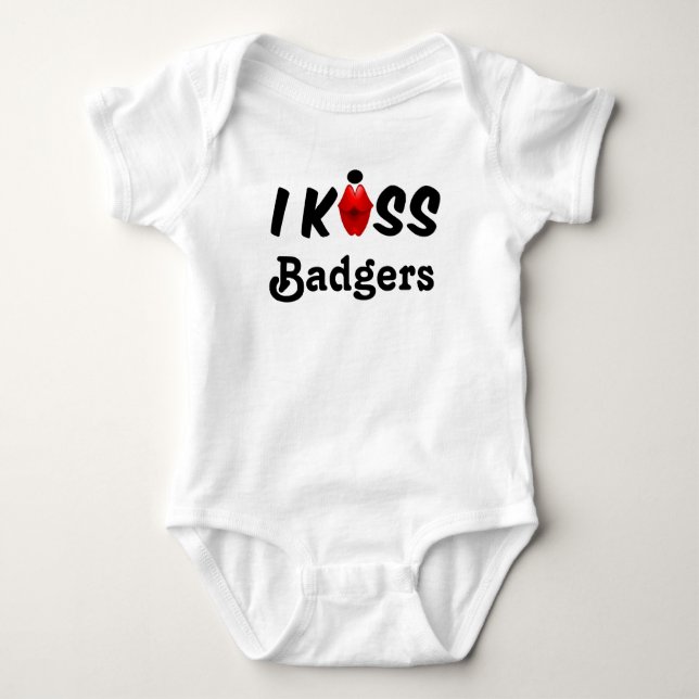 Clothing Baby I Kiss Badgers Bodysuit (Front)