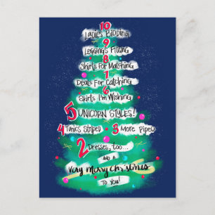 Clothing Christmas Countdown Holiday Postcard