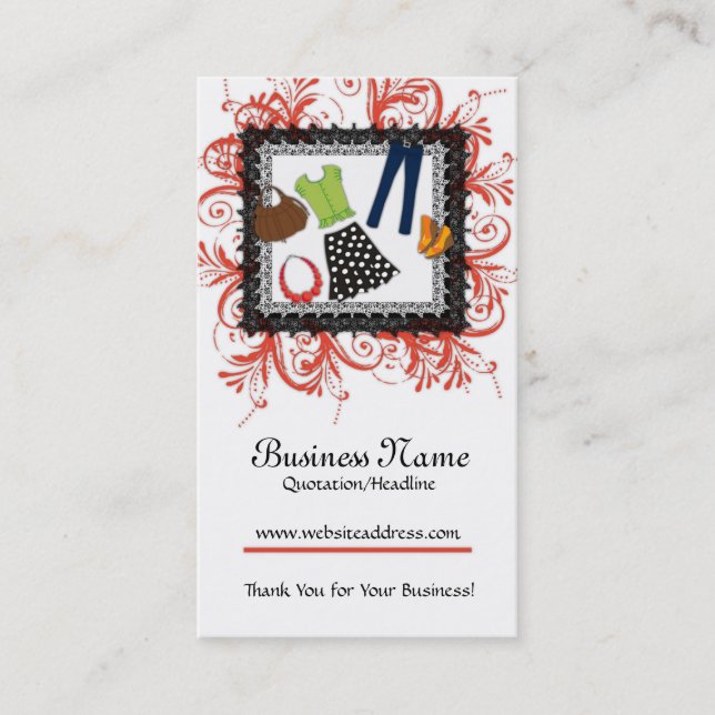 Clothing Framed Design Business Cards (Front)
