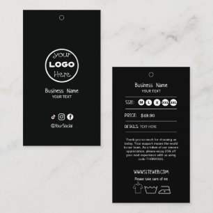 Clothing Hang Tag with Price & Logo Double-Sided