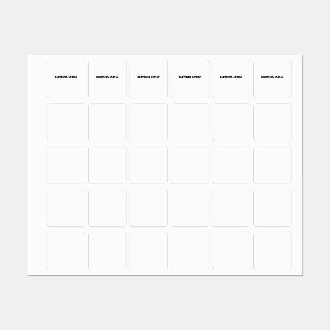 CLOTHING LABELS (Sheet)