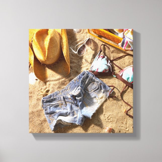 Clothing Left Behind On Beach Canvas Print (Front)