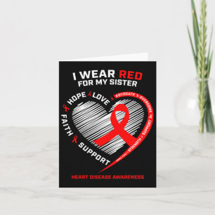 Clothing Men Women Sister Red Heart Disease Awaren Card