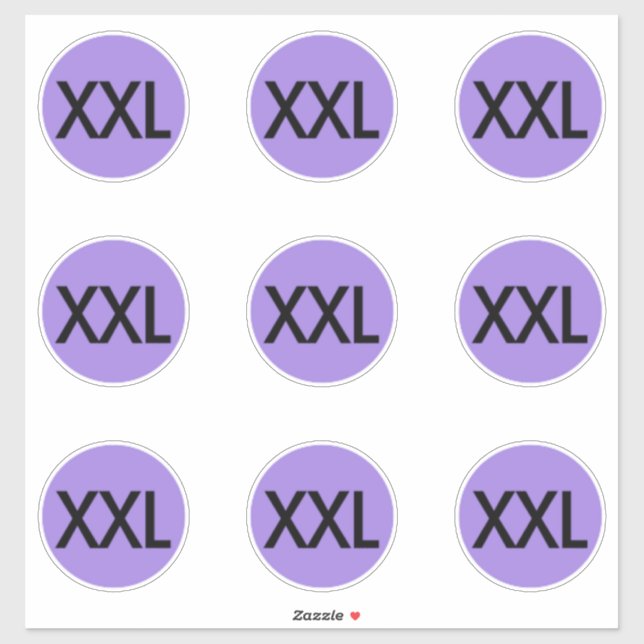 Clothing Size Stickers Labels (Sheet)